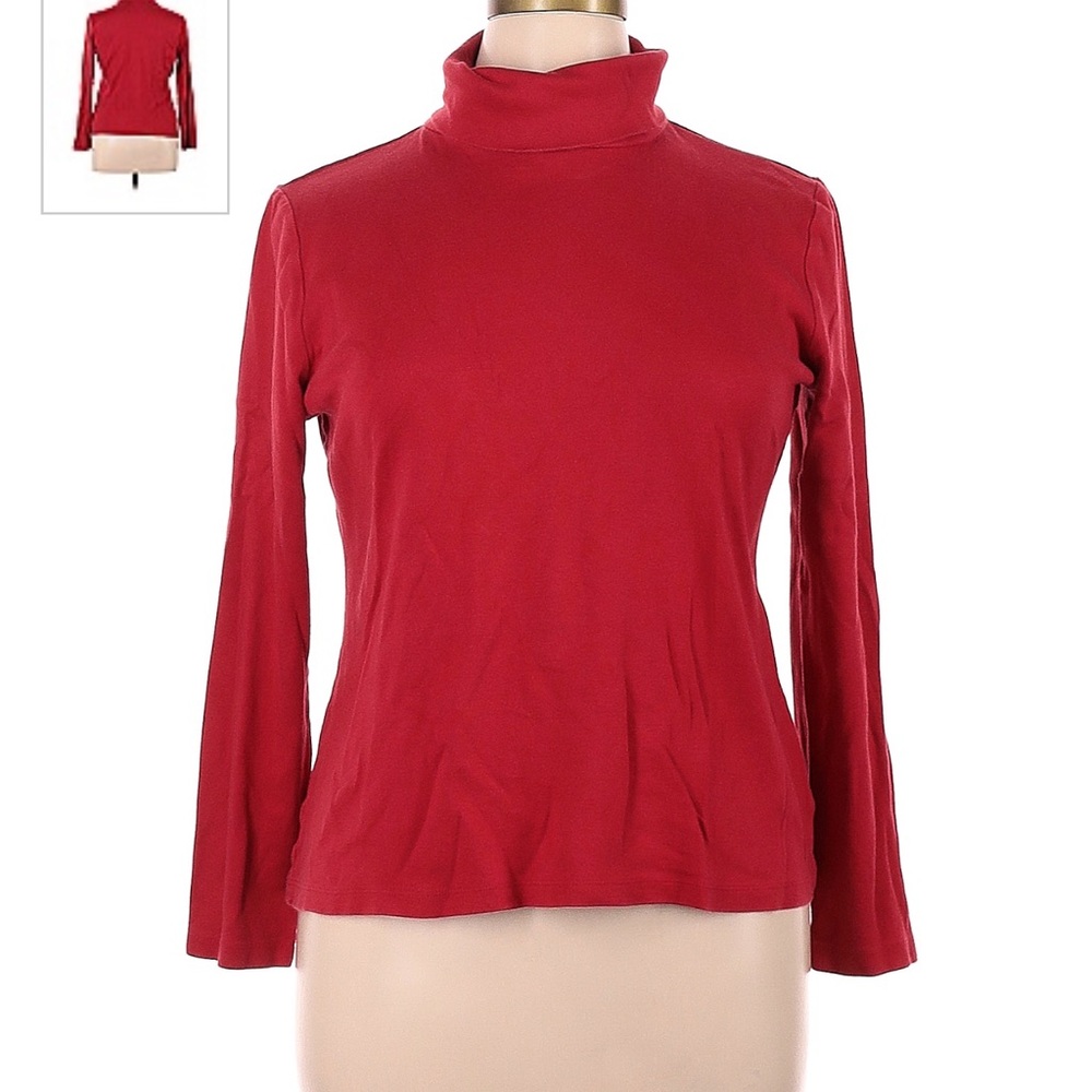 Red Mock Turtleneck Top